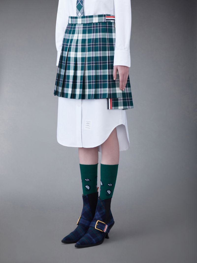 Tartan Twill Pleated Mini Skirt | Thom Browne