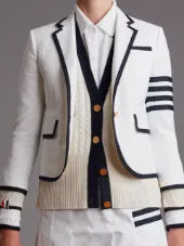 Tennis Collection baby cable V-neck cardigan