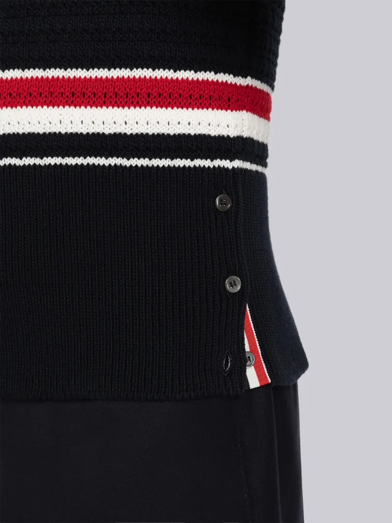 Textured Stitch Cotton Short Sleeve Polo