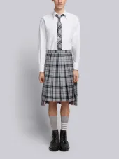 Thom Browne Tartan School Uniform Twill Knee-length Pleated Skirt
