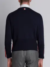 'Thom Cat' Crewneck Pullover In Navy Merino