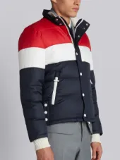 Three Panel Downfilled Funnel Collar Ski Jacket In Mini Ripstop