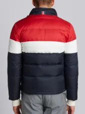 Three Panel Downfilled Funnel Collar Ski Jacket In Mini Ripstop