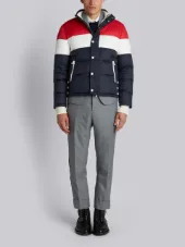 Three Panel Downfilled Funnel Collar Ski Jacket In Mini Ripstop