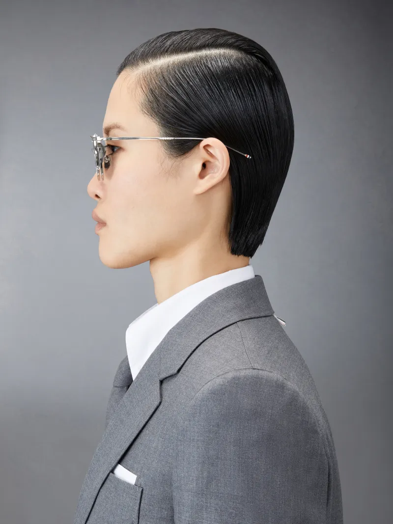 Titanium Round Clip On Sunglasses Thom Browne Official
