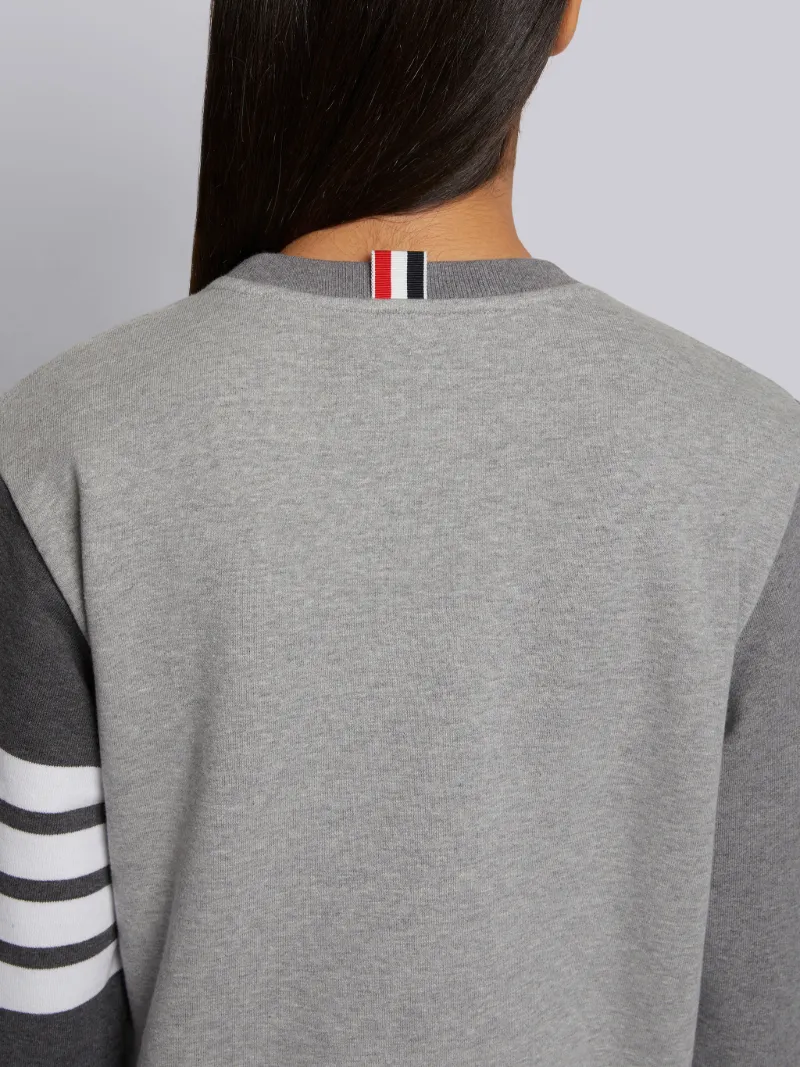 Tonal Grey Classic Loop Back Relaxed Crewneck 4-Bar Sweatshirt