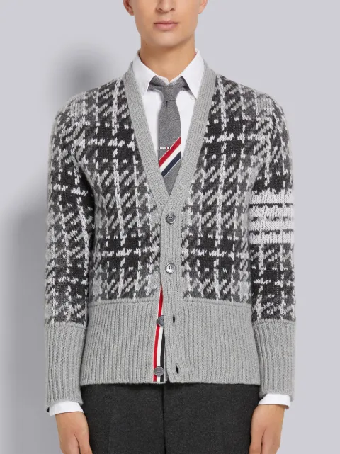 Dark Green Windowpane Check Jacquard 