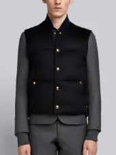 Tonal Grosgrain Down-Filled Cashmere Vest