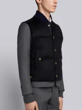 Tonal Grosgrain Down-Filled Cashmere Vest
