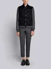 Tonal Grosgrain Down-Filled Cashmere Vest