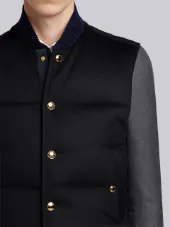 Tonal Grosgrain Down-Filled Cashmere Vest