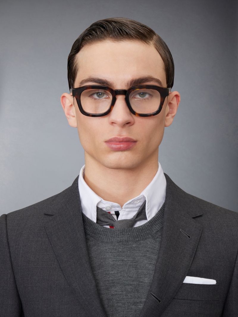 Tortoise Acetate Rectangular Eyeglasses Thom Browne 5955