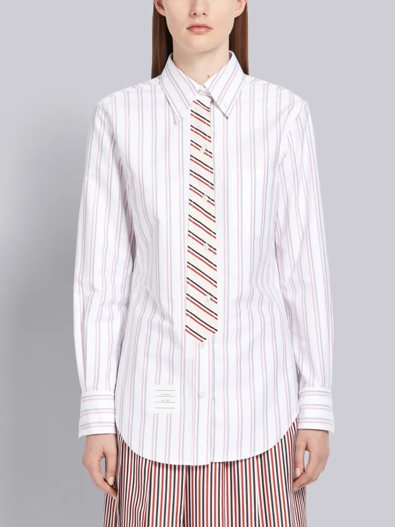 Trompe L'oeil Bow Tie Tricolor Shirt