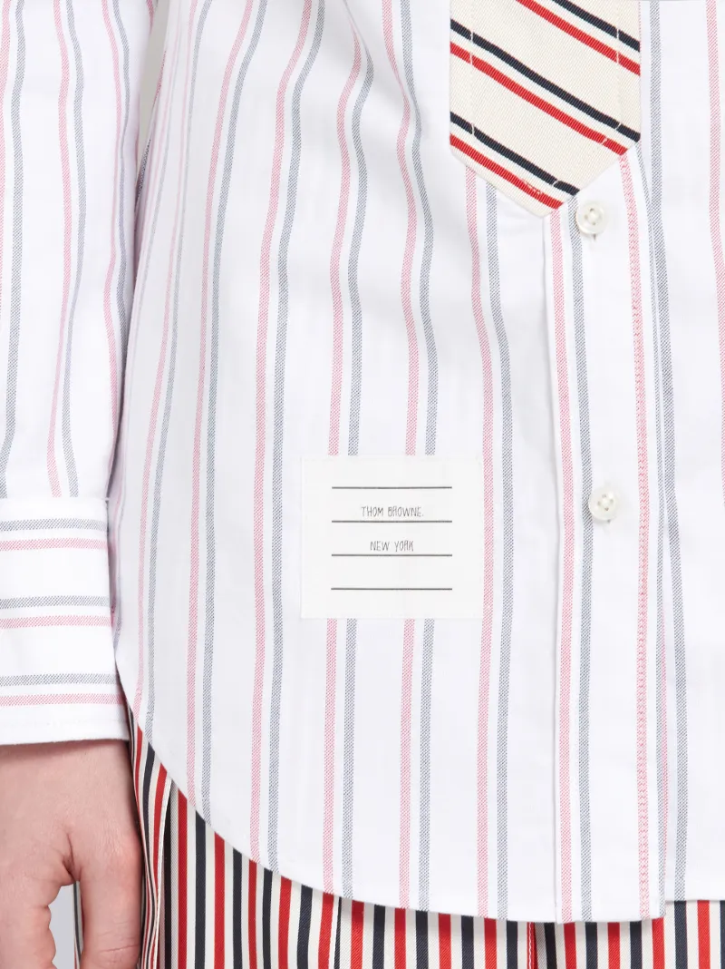 Trompe L'oeil Bow Tie Tricolor Shirt