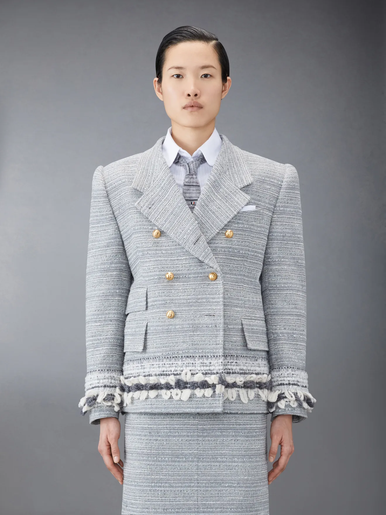 TWEED OVERSIZED DOUBLE BREASTED SPORT COAT | Thom Browne