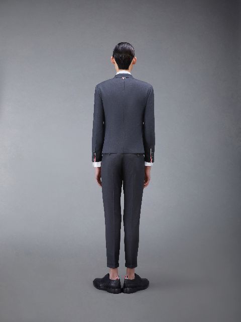 CHARCOAL SUPER 120'S WOOL TWILL CLASSIC SUIT AND TIE | Thom Browne