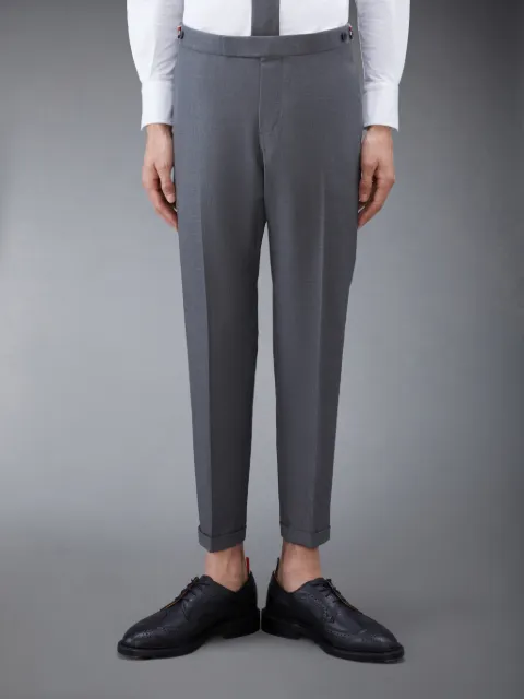 Medium Grey Wool Pique Suiting Single Pleat Trouser