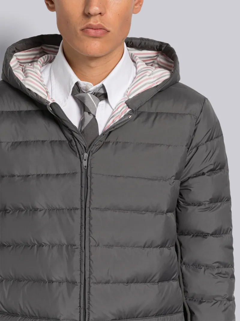 Ultra Light Nylon Down Hooded Jacket | Thom Browne