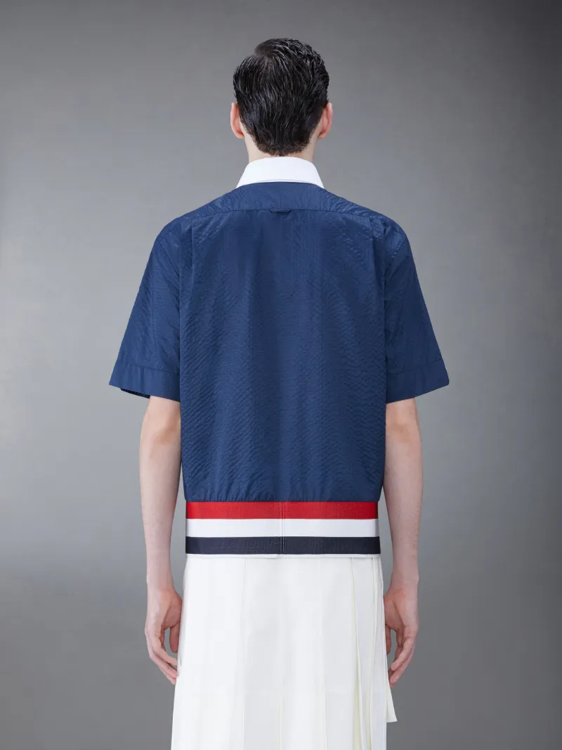 Ultra Light Nylon Short Sleeve Polo | Thom Browne