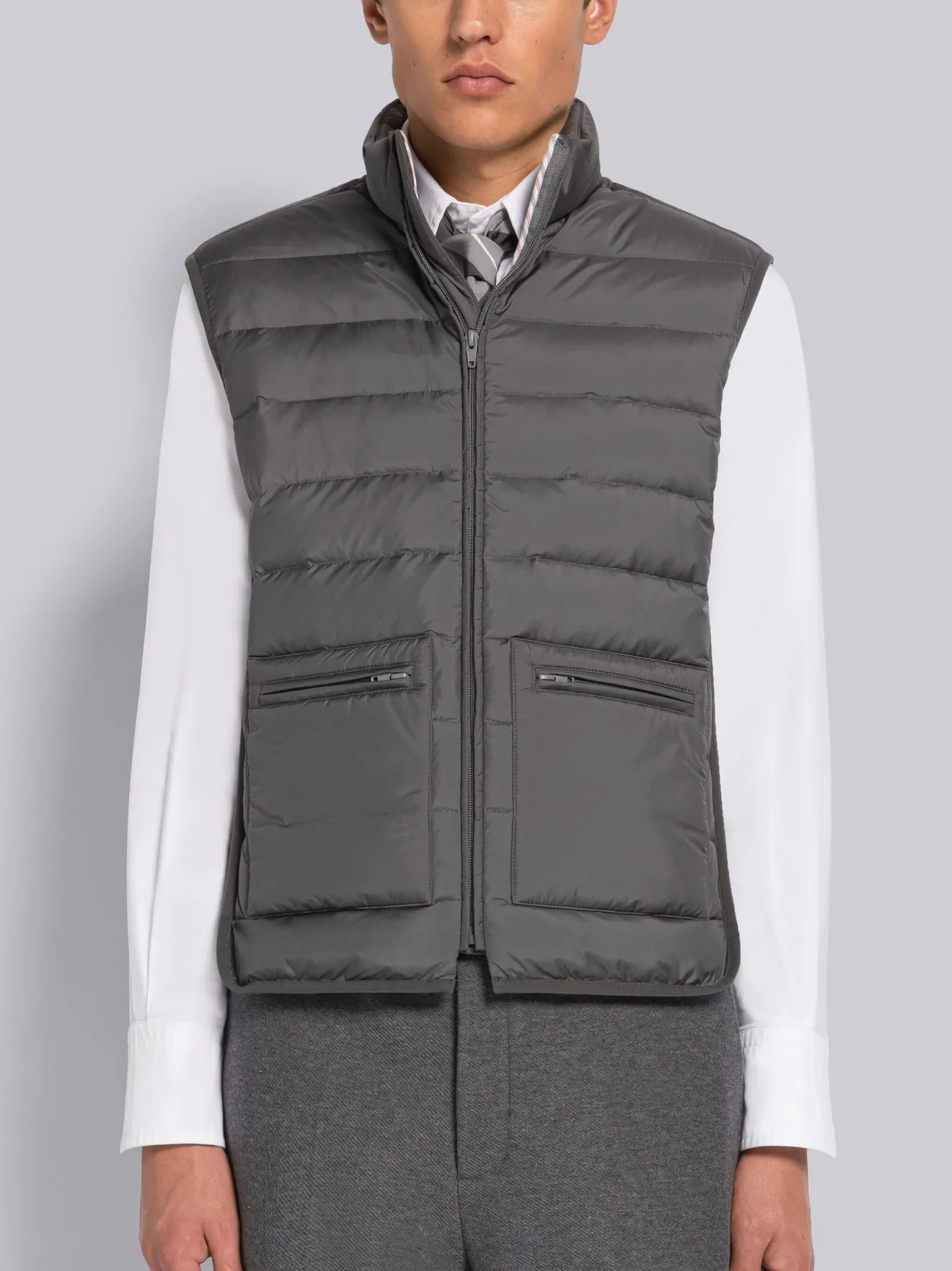 ULTRA LIGHT NYLON TECH FUNNEL NECK DOWN VEST