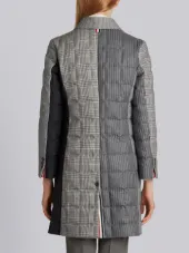 Unconstructed Downfill Bal Collar Overcoat In Funmix Prince Of Wales Heavy Wool