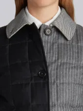 Unconstructed Downfill Bal Collar Overcoat In Funmix Prince Of Wales Heavy Wool