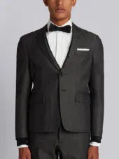 Unconstructed High Armhole Single Breasted Sport Coat In Black Denim