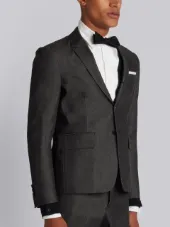 Unconstructed High Armhole Single Breasted Sport Coat In Black Denim