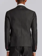 Unconstructed High Armhole Single Breasted Sport Coat In Black Denim