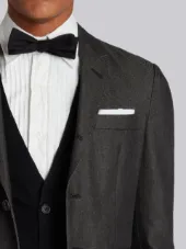 Unconstructed High Armhole Single Breasted Sport Coat In Black Denim