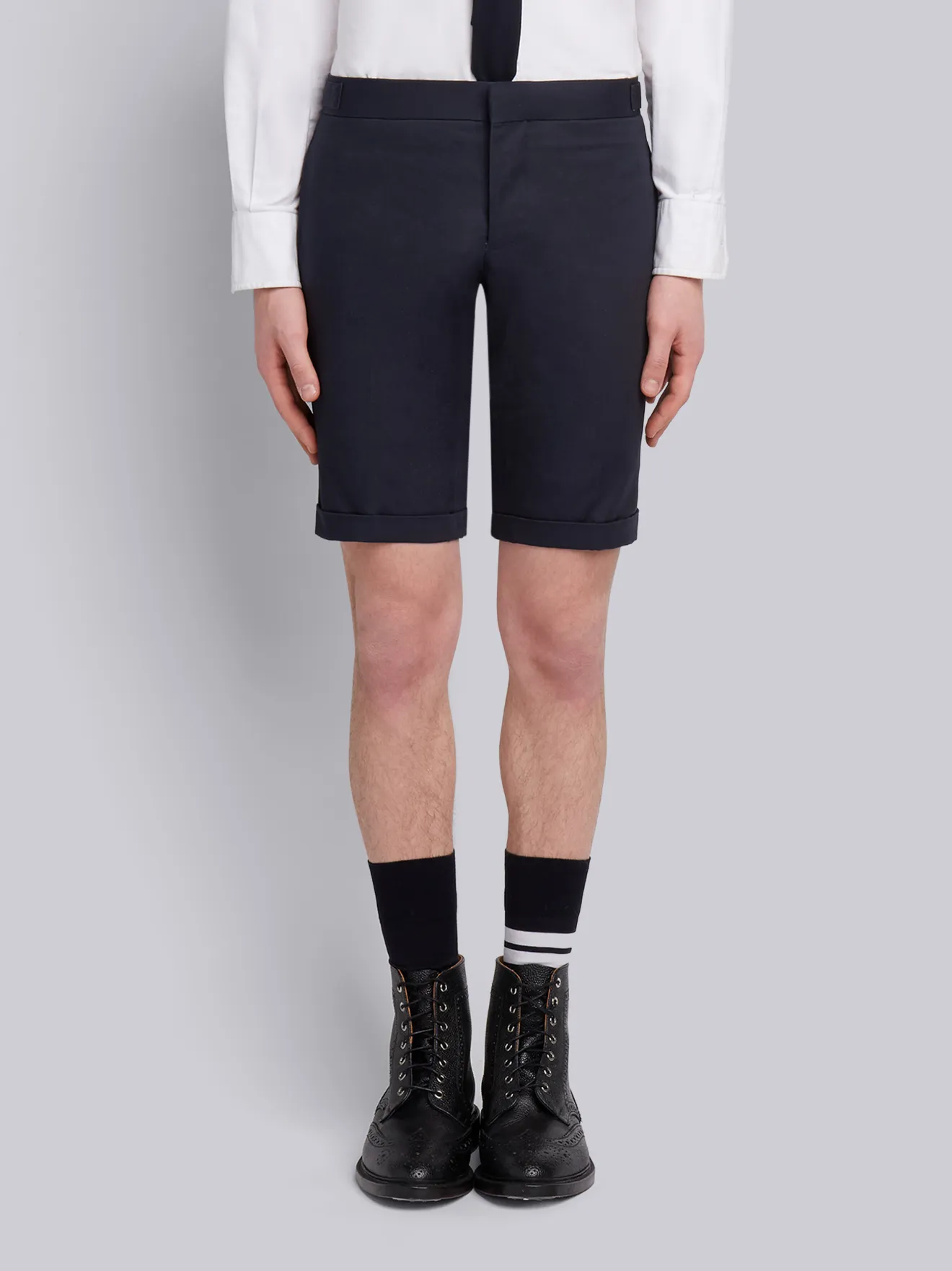low rise twill shorts