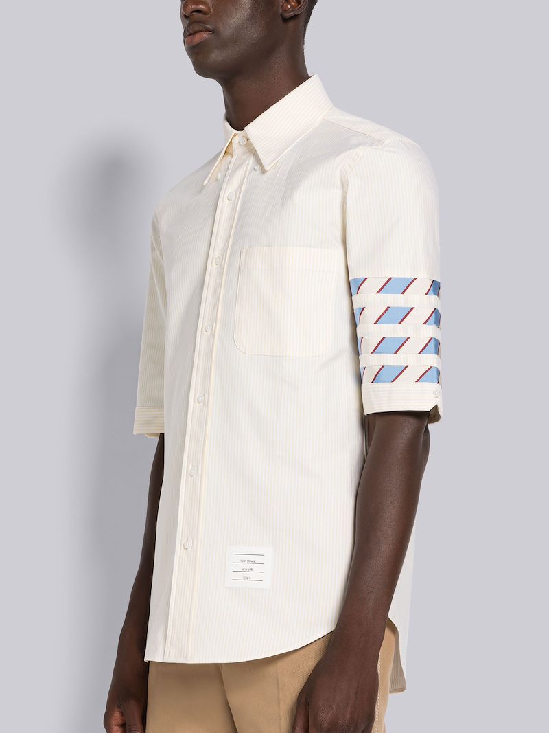 UNIVERSITY STRIPE OXFORD SEAMED 4-BAR SHORT SLEEVE SHIRT