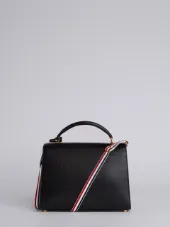 Unstructured Mrs. Thom (32x23x11 Cm) With Red, White And Blue Shoulder Strap In Pebble Lucido Leather