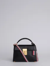 Unstructured Mrs. Thom Jr. (28x19,5x9 Cm) With Red, White And Blue Shoulder Strap In Pebble Lucido Leather