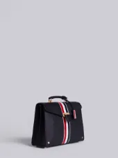 Unstructured Mrs. Thom With Red, White And Blue Vertical Stripe In Pebble Grain Calf Leather