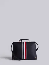 Unstructured Mrs. Thom With Red, White And Blue Vertical Stripe In Pebble Grain Calf Leather