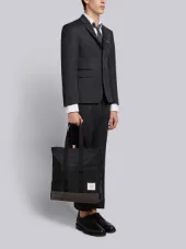 Unstructured Tote Bag In Nylon And Suede