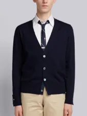 V-Neck Cardigan In Mercerized Merino