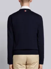 V-Neck Cardigan In Mercerized Merino