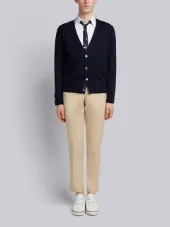 V-Neck Cardigan In Mercerized Merino
