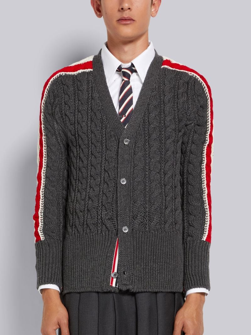 トムブラウン(Thom browne)メリノウール フーディーカーディガン jkr