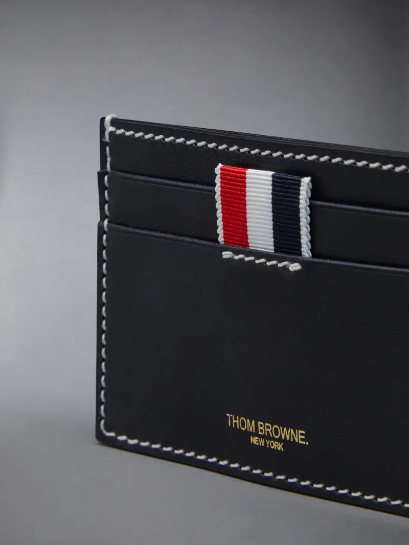 Vacchetta Leather Single Card Holder | Thom Browne