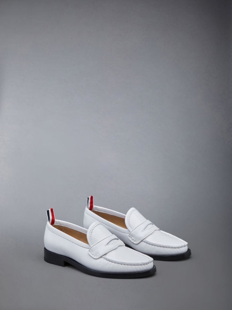 Varsity leather penny loafers