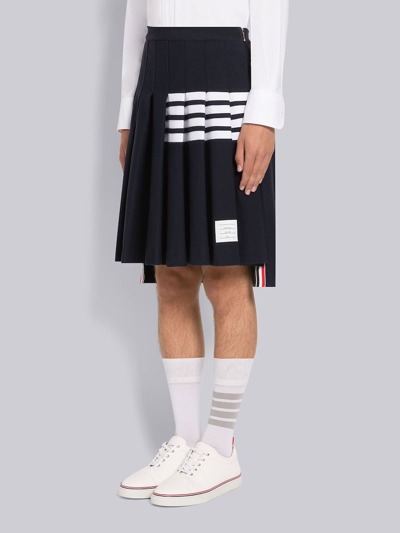 Varsity Pique Knee Length Pleated Skirt