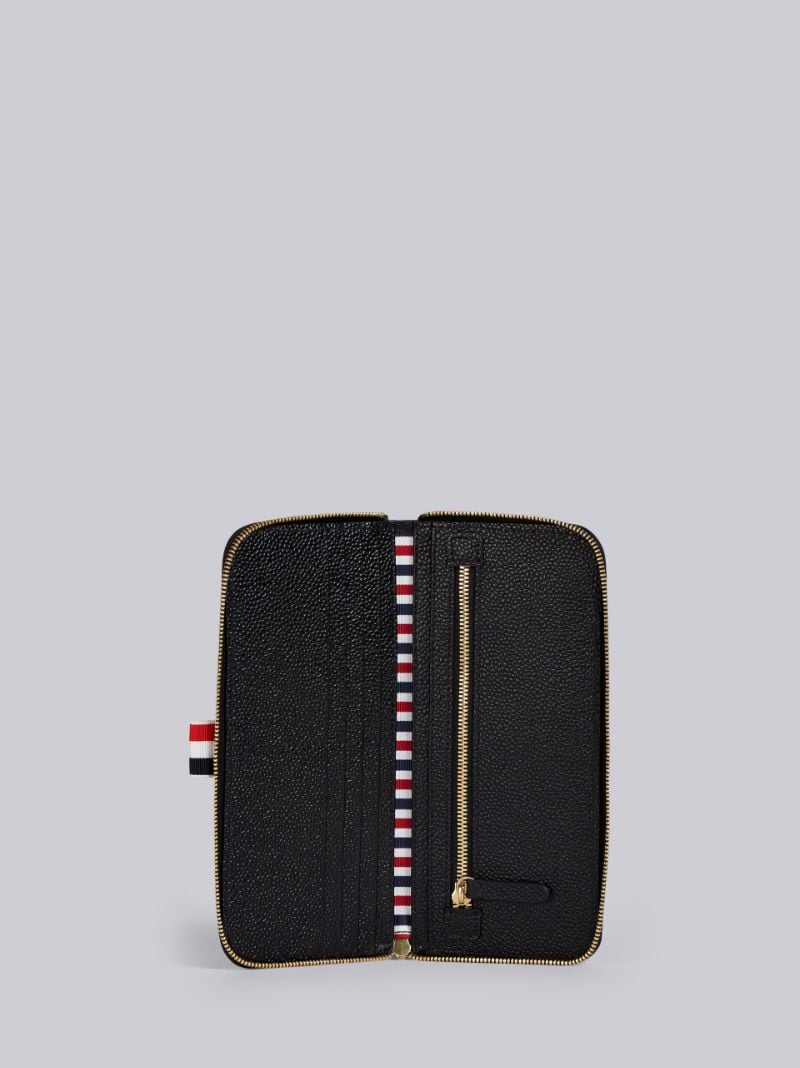 Vertical Intarsia Stripe Long Zip-around Wallet In Pebble Grain Leather