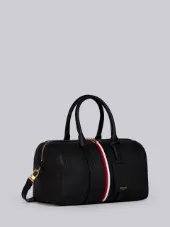 Vertical Stripe Unstructured Calf Leather Medium Holdall