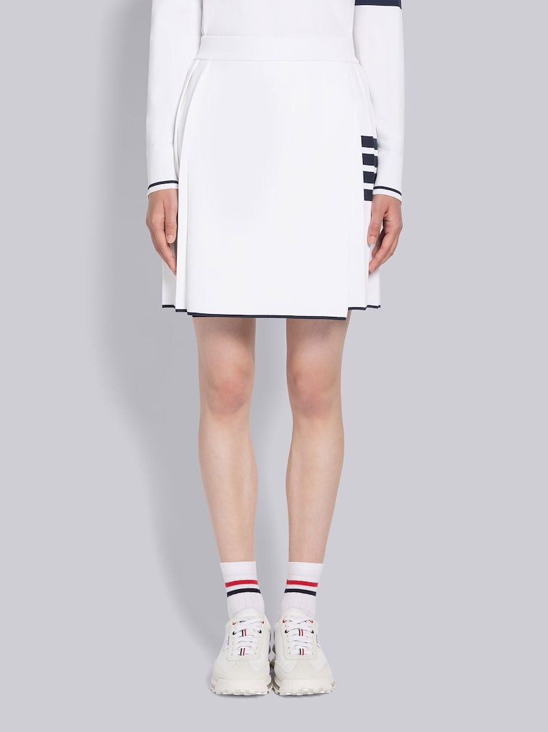 Viscose Tipping Pleated Wrap Mini Skirt