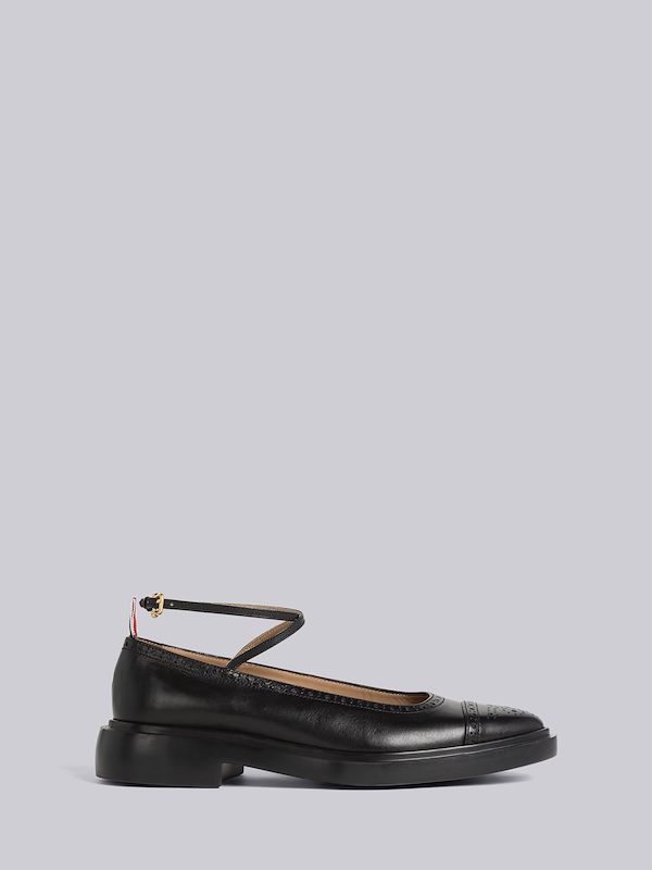 Vitello Calf Ankle Strap Court Shoe