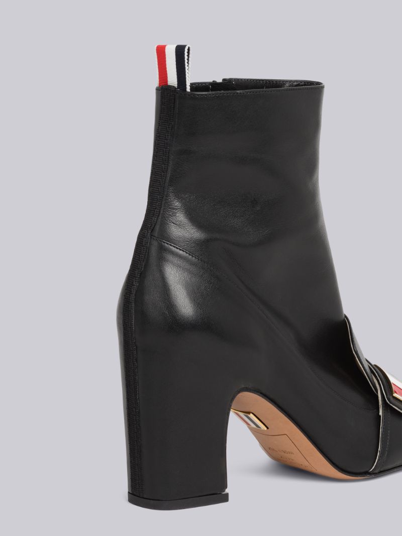 Vitello Calf Leather Heeled Chic Loafer Ankle Boot | Thom Browne