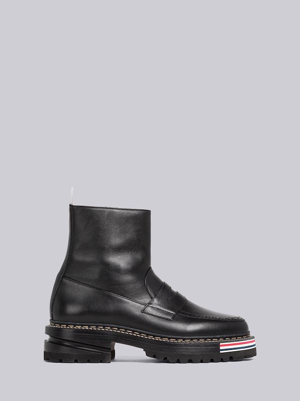 Vitello Calf Penny Loafer Ankle Boot